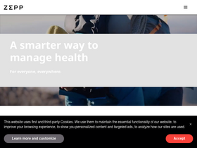 'zepp.com' screenshot