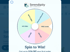 serendipitysoycandles.com homepage screenshot