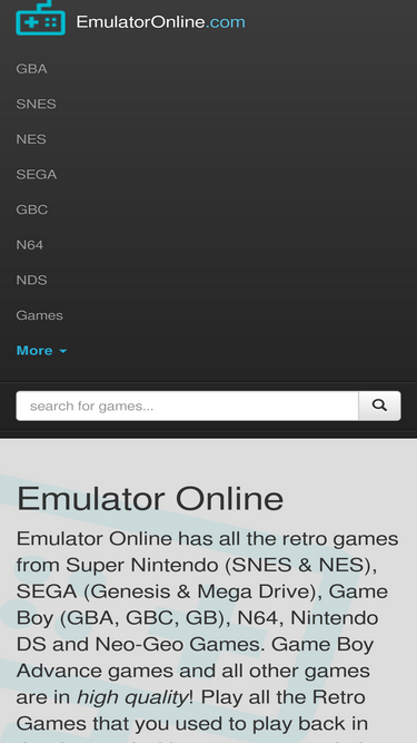 Play Retro Games Online - NES, SNES, GBA, GBC, NEO-GEO & More