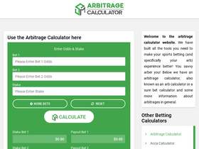 'arbitragecalc.com' screenshot