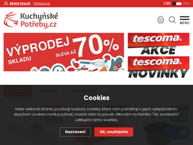 'kuchynskepotreby.cz' screenshot
