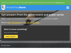 'whatdotheyknow.com' screenshot