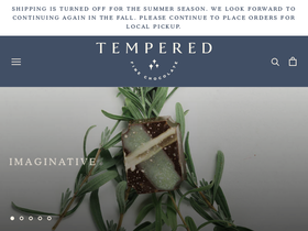 temperedfinechocolates.com homepage screenshot