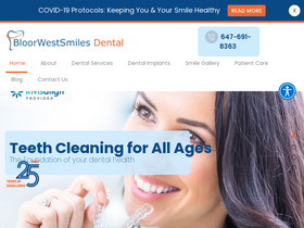 'bloorwestsmiles.com' screenshot