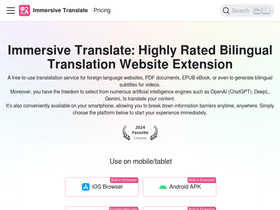 Immersive Translate - Revolutionize your web experience with seamless, customizable, bilingual translations across devices—free.