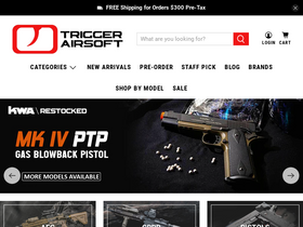 'triggerairsoft.com' screenshot