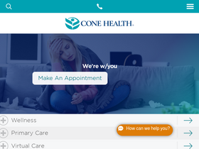 'conehealth.com' screenshot