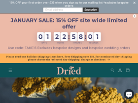 Dried Flowers website screenshot