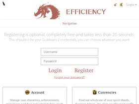 'gw2efficiency.com' screenshot