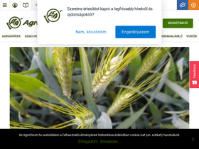 'agroforum.hu' screenshot