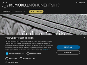 'memorialmonumentsinc.com' screenshot