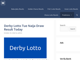 'lottoresults.com.ng' screenshot