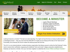 'getordained.org' screenshot