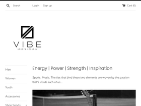 vibesportsapparel.com homepage screenshot