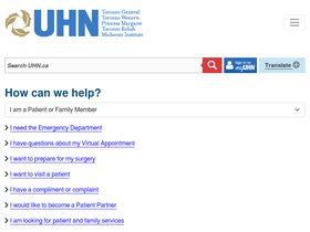 'fileportal.uhn.ca' screenshot