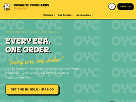 organizeyourcards.com homepage screenshot