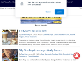 'aluxurytravelblog.com' screenshot