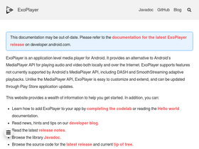 'exoplayer.dev' screenshot