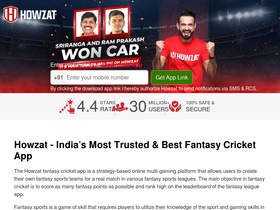 'howzat.com' screenshot