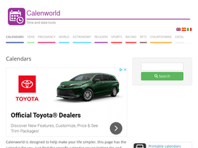 'calenworld.com' screenshot