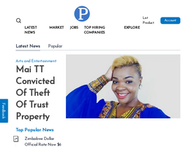 'pindula.co.zw' screenshot