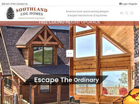 'southlandloghomes.com' screenshot