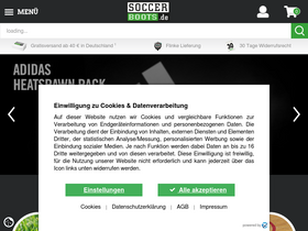 'soccerboots.de' screenshot