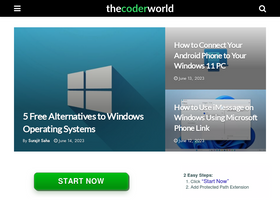 'thecoderworld.com' screenshot