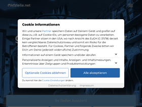 'kfzteile.net' screenshot