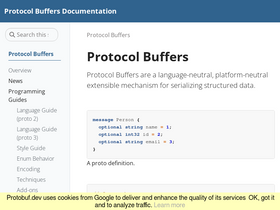 'protobuf.dev' screenshot