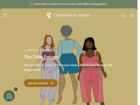 cinnamondaisy.com homepage screenshot