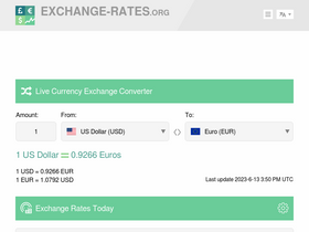 'exchange-rates.org' screenshot