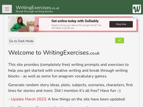 'writingexercises.co.uk' screenshot