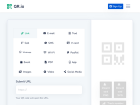 'qr.io' screenshot
