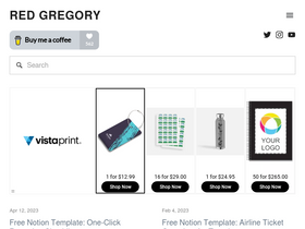 'redgregory.com' screenshot