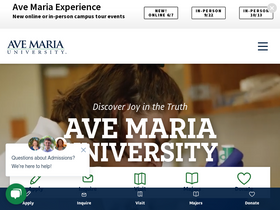 'avemaria.edu' screenshot