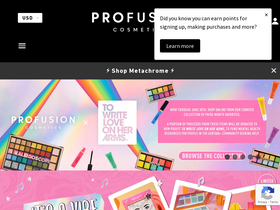 'profusioncosmetics.com' screenshot