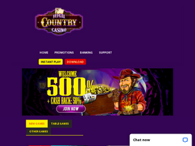 'highcountrycasino.com' screenshot