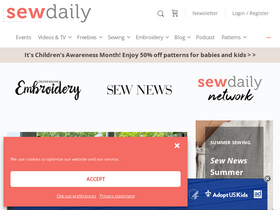 'sewdaily.com' screenshot