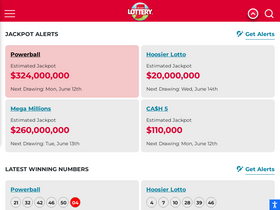 'hoosierlottery.com' screenshot