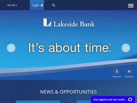 'lakesidebank.com' screenshot