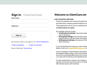 'clientcareeast.net' screenshot