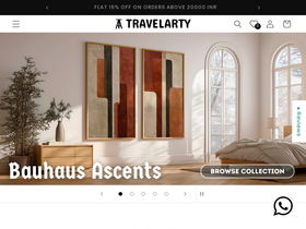 Travelarty homepage screenshot