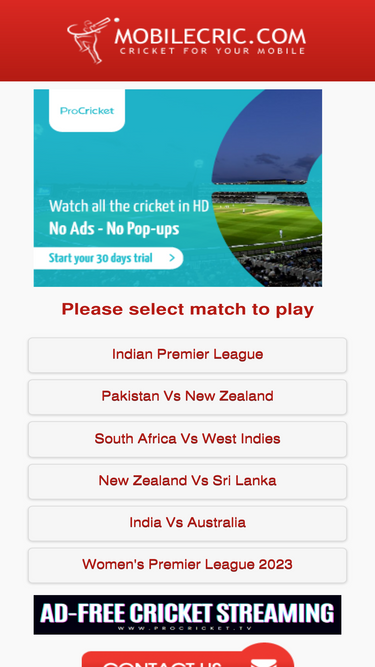 Mobilecric discount cricket live