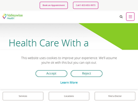 'valleywisehealth.org' screenshot