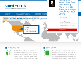 'surveyclub.com' screenshot