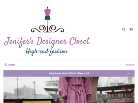 jenifersdesignercloset.com homepage screenshot