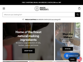makersingredients.com homepage screenshot