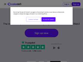 'cakedefi.com' screenshot