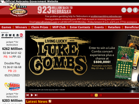 'nelottery.com' screenshot
